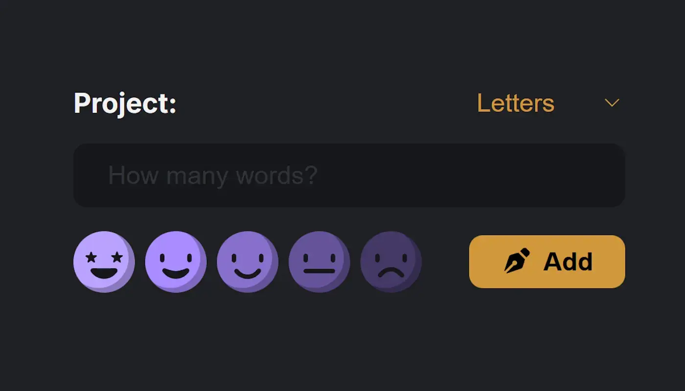 fast word log form to track writing sessions on any device