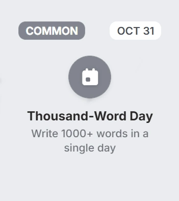 Achievement for 1000+ words written in a single day
