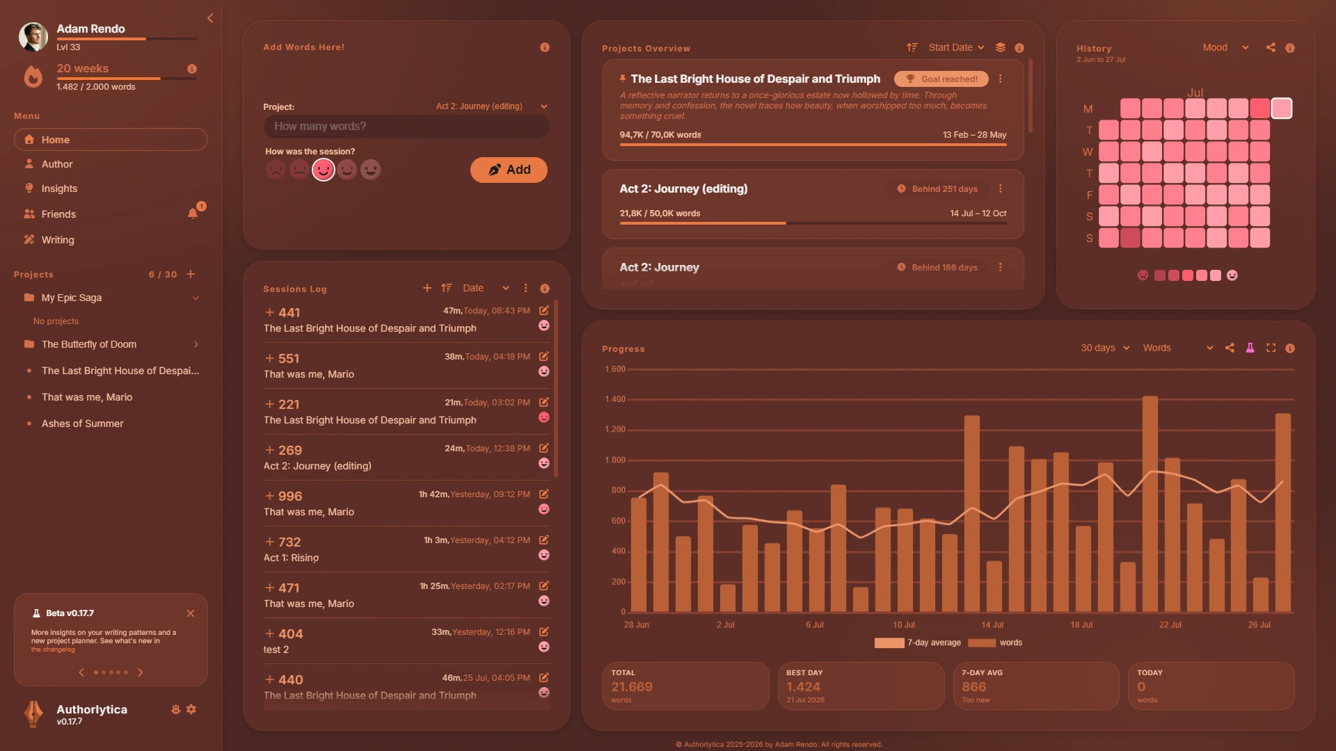 Authorlytica Palermo Sunset theme